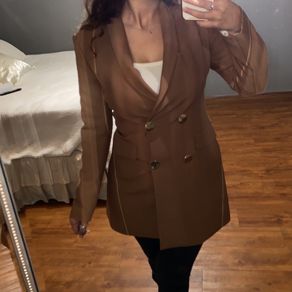Brown Zara blazer coat/ Blazer Dress - Picture 3 of 12